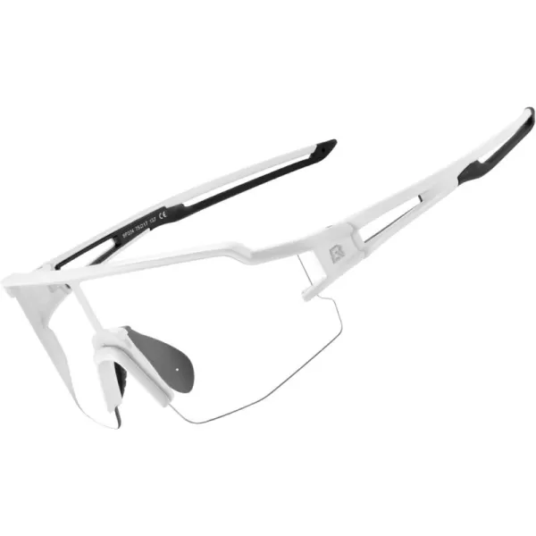 imageROCKBROS Photochromic Sports Sunglasses for Men Women Cycling UV ProtectionBlack White