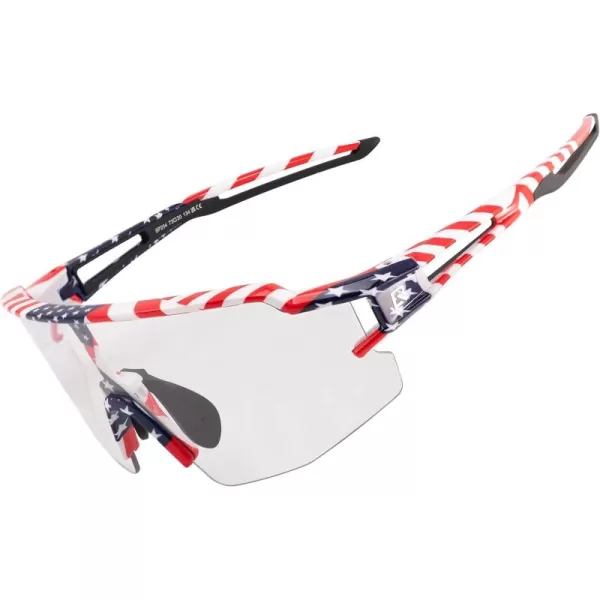 imageROCKBROS Photochromic Sports Sunglasses for Men Women Cycling UV ProtectionFlag