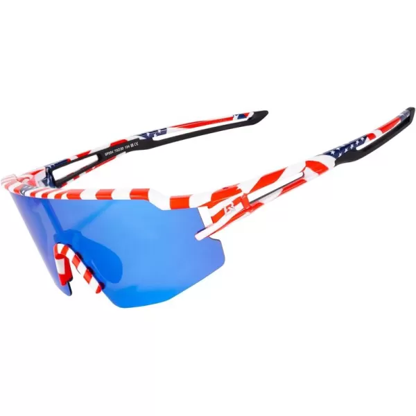 imageROCKBROS Photochromic Sports Sunglasses for Men Women Cycling UV ProtectionFlag Polarized
