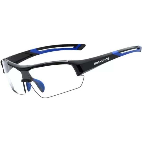 imageROCKBROS Photochromic Sunglasses for Men Women Safety Cycling Glasses UV Protection Outdoor Sport SunglassesBlack Blue