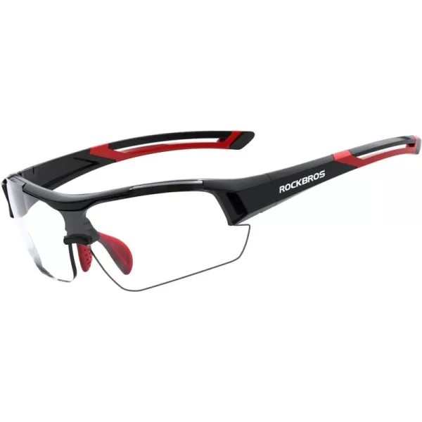 imageROCKBROS Photochromic Sunglasses for Men Women Safety Cycling Glasses UV Protection Outdoor Sport SunglassesBlack Red