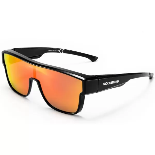 imageROCKBROS Polarized Fit Over Glasses Sunglasses 100 UV400 Protection for Men WomenWrap Around Sunglasses for Driving CyclingDark Black
