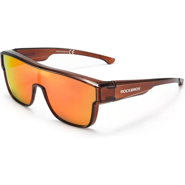 imageROCKBROS Polarized Fit Over Glasses Sunglasses 100 UV400 Protection for Men WomenWrap Around Sunglasses for Driving CyclingDark Brown