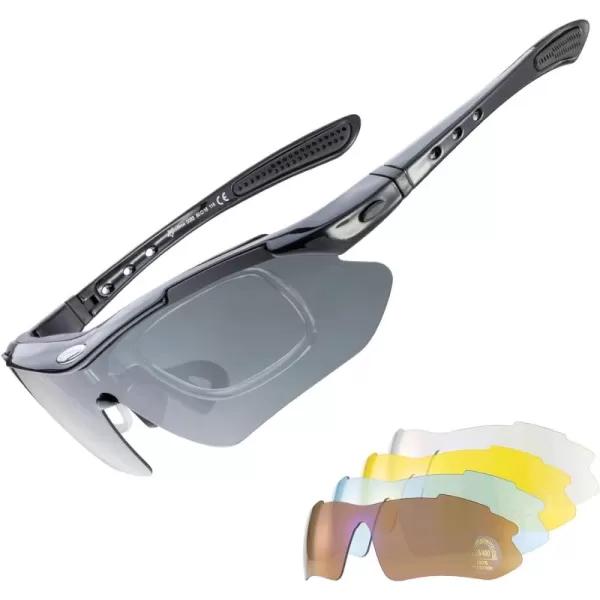 imageROCKBROS Polarized Sports Sunglasses UV Protection Cycling Glasses OutdoorBlack