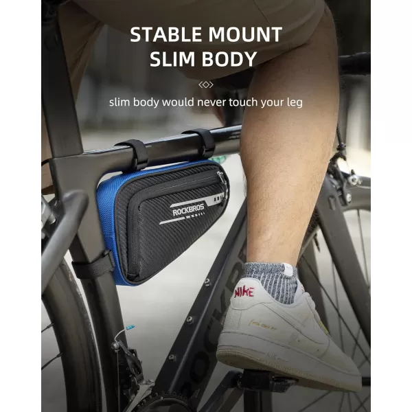 imageBike Bicycle Triangle Bag Bike Storage Bag Bicycle Frame Pouch Bag for MTB Road Bike Cycling Bike AccessoriesBule Black
