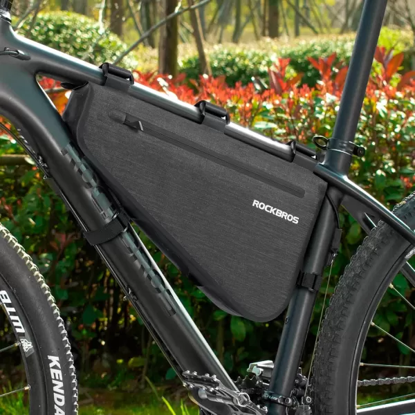 imageROCKBROS 5L Bike Bicycle Frame Bag Waterproof Bikepacking Bike Bag Triangle Frame Bag Large Bike Storage Bag Under Frame 5Lblack