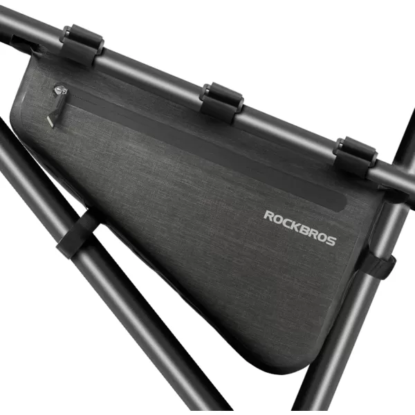 imageROCKBROS 5L Bike Bicycle Frame Bag Waterproof Bikepacking Bike Bag Triangle Frame Bag Large Bike Storage Bag Under Frame 5Lblack