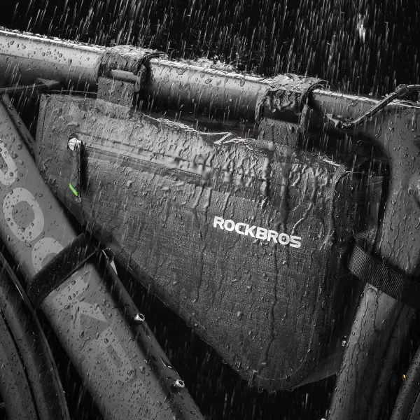 imageROCKBROS 5L Bike Bicycle Frame Bag Waterproof Bikepacking Bike Bag Triangle Frame Bag Large Bike Storage Bag Under Frame 5Lblack
