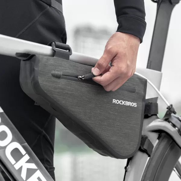 imageROCKBROS 5L Bike Bicycle Frame Bag Waterproof Bikepacking Bike Bag Triangle Frame Bag Large Bike Storage Bag Under Frame 5Lblack