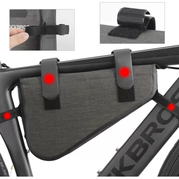 imageROCKBROS 5L Bike Bicycle Frame Bag Waterproof Bikepacking Bike Bag Triangle Frame Bag Large Bike Storage Bag Under Frame 5Lblack