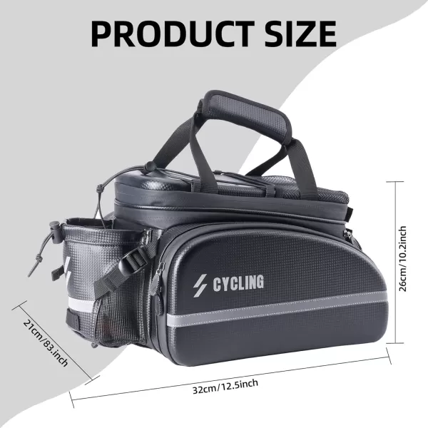 imageROCKBROS Bike Bag Bike Rack Bag Bike Trunk Bag Carbon Leather Bicycle Rear Seat Cargo Bag Bike Pannier Handbag 3 in 1