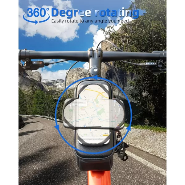 imageROCKBROS Bike Bag Phone Holder Bag Bike Top Tube Bag Bicycle Frame Bag Waterproof Bike Bag Pouch Bike Accessories for Mountain Road Bike MTB Ebikes Compatible with Phone Under 65quot