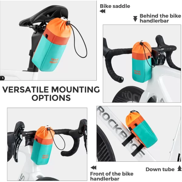 imageROCKBROS Bike Cup Holder Bike Water Bottle Holder Bag for Kid with Pocket Bicycle Water Bottle Drink Cup Cage for Cruiser Scooter Mountain Bike Road Bike Wheelchair