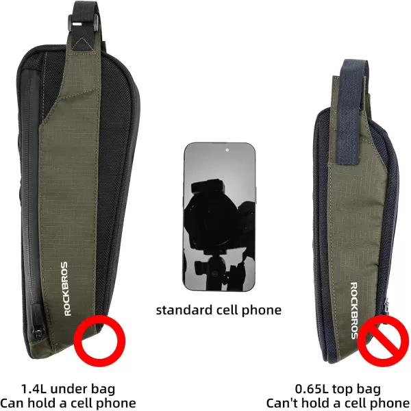 imageROCKBROS Bike Frame Bag Bike Top Tube Bag 2 Pieces Combi Bike Bag Bike Triangle Bag Pouch Storage Bag for Mountain Road Ebike Bike