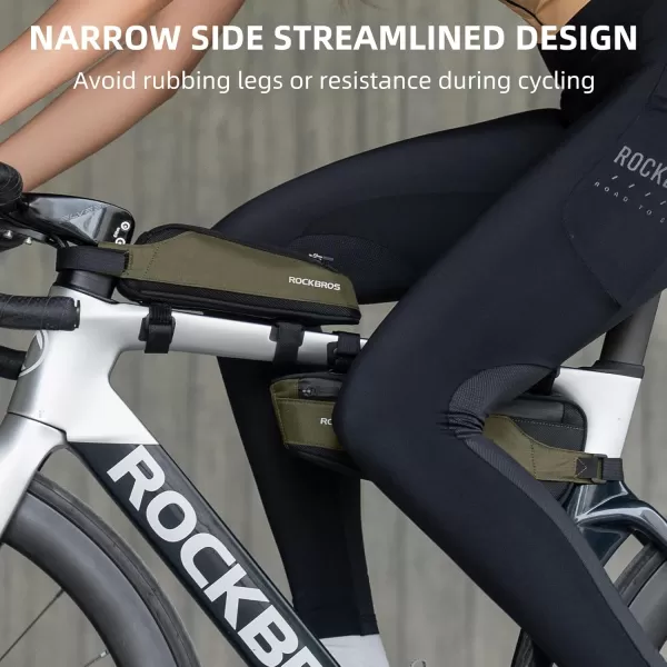 imageROCKBROS Bike Frame Bag Bike Top Tube Bag 2 Pieces Combi Bike Bag Bike Triangle Bag Pouch Storage Bag for Mountain Road Ebike Bike