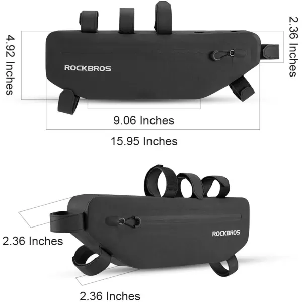 imageROCKBROS Bike Frame Bag Waterproof Bike Triangle Bag Bicycle Under Top Tube Bag Corner Pouch Storage Bag for Cycling Accessories