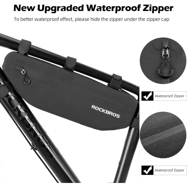 imageROCKBROS Bike Frame Bag Waterproof Bike Triangle Bag Bicycle Under Top Tube Bag Corner Pouch Storage Bag for Cycling Accessories