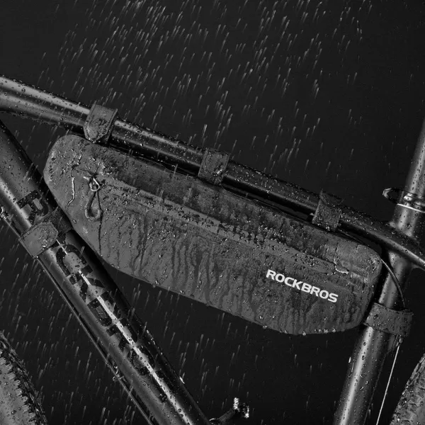 imageROCKBROS Bike Frame Bag Waterproof Bike Triangle Bag Bicycle Under Top Tube Bag Corner Pouch Storage Bag for Cycling Accessories