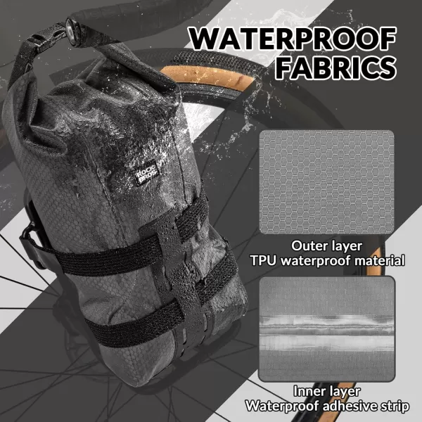 imageROCKBROS Bike Front Fork Bag with Aluminum Alloy Front Bike Rack Waterproof 4L Bike Pannier Bag Bike Fork Bag Front Rack for Bike Packing Cycling Touring Black 4L1 piece