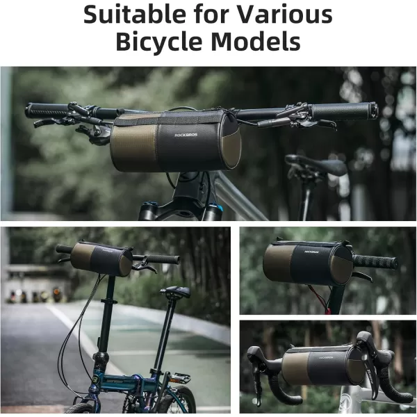 imageROCKBROS Bike Handlebar Bag Bicycle Front Bag Storage Bag with Shoulder Strap for Road Mountain Gravel Bike