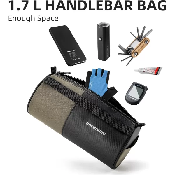 imageROCKBROS Bike Handlebar Bag Bicycle Front Bag Storage Bag with Shoulder Strap for Road Mountain Gravel Bike