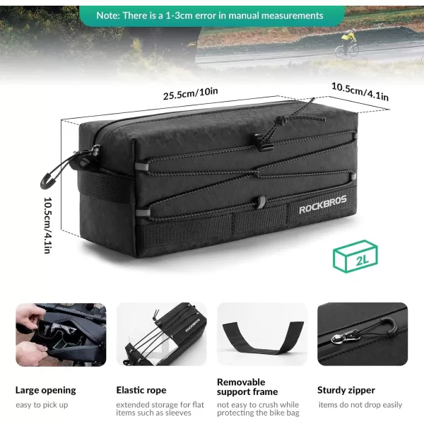 imageROCKBROS Bike Handlebar Bag Bicycle Front Frame Bag Waterproof Bike Storage Bag with Shoulder Strap Bike Accessories