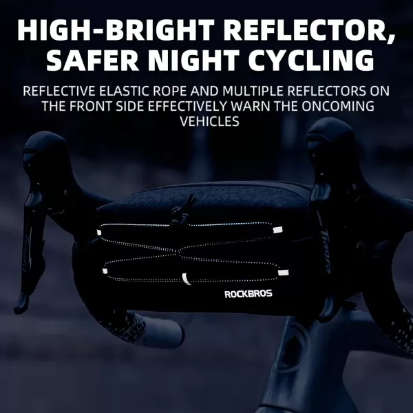 imageROCKBROS Bike Handlebar Bag Bicycle Front Frame Bag Waterproof Bike Storage Bag with Shoulder Strap Bike Accessories