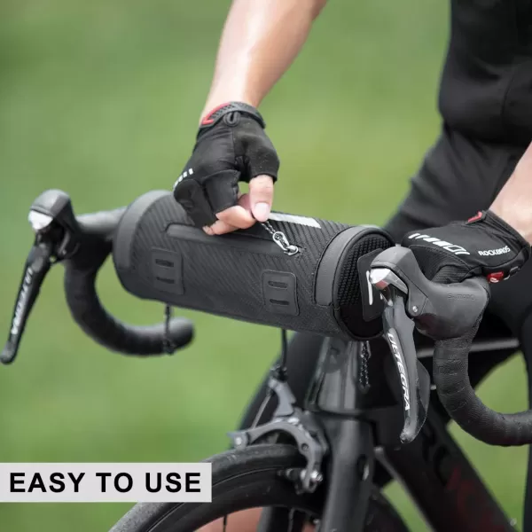 imageROCKBROS Bike Handlebar Bag Front Frame Bag Bike Basket Storage Bag Bicycle Top Tube Bag Lightweight with Shoulder Straps for Road Mountain Bike Cycling Travel