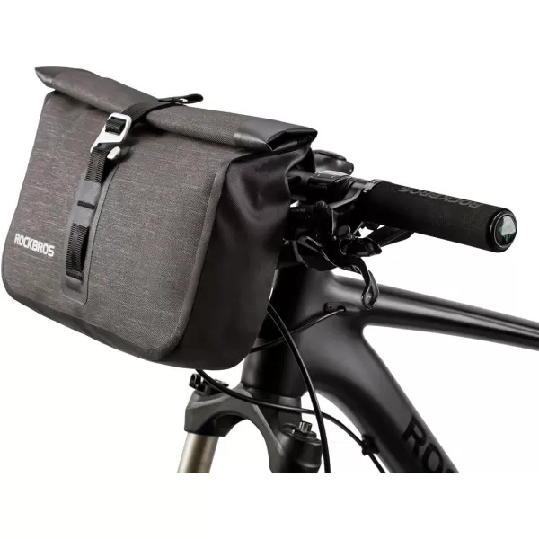 imageROCKBROS Bike Handlebar Bag Waterproof Bicycle Front Handlebar Bike Bag 6L Bikepacking Bag for Mountain Road Bicycles