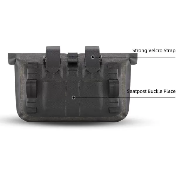 imageROCKBROS Bike Handlebar Bag Waterproof Bicycle Front Handlebar Bike Bag 6L Bikepacking Bag for Mountain Road Bicycles