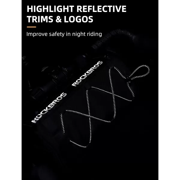 imageROCKBROS Bike Handlebar Bag with 15L Large Capacity Bike Bag Front Handlebar for Bicycles Reflective Bike Accessory Bags for MTB Road Bikesblack
