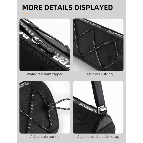 imageROCKBROS Bike Handlebar Bag with 15L Large Capacity Bike Bag Front Handlebar for Bicycles Reflective Bike Accessory Bags for MTB Road Bikesblack