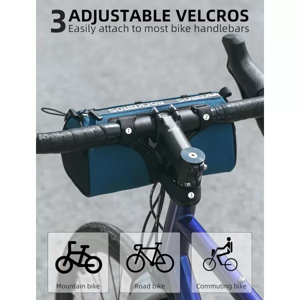 imageROCKBROS Bike Handlebar Bag with 15L Large Capacity Bike Bag Front Handlebar for Bicycles Reflective Bike Accessory Bags for MTB Road Bikesblue