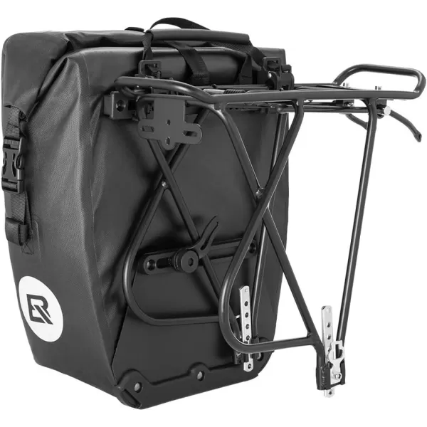 imageROCKBROS Bike Pannier Waterproof 27L Large Capacity Bike Bag Rear Rack Bicycle Pannier Bag Waterproof for Grocery Touring Cycling Triangle Grey1black2