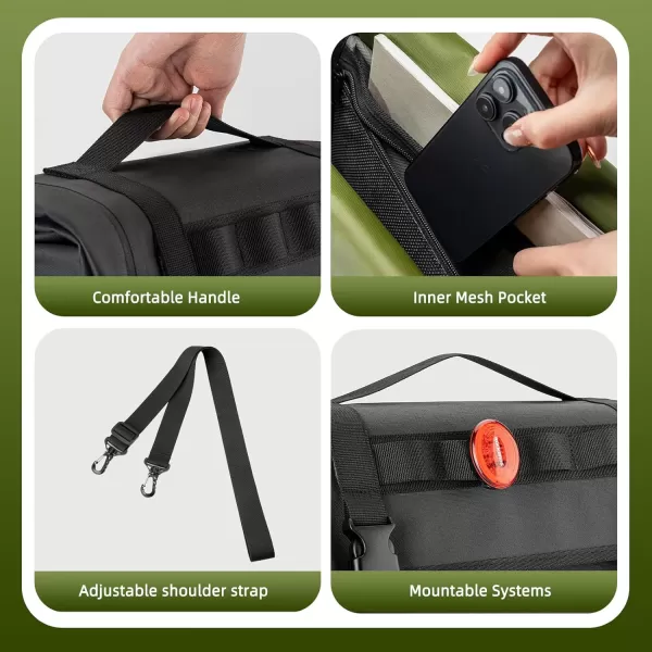 imageROCKBROS Bike Panniers 15L Capacity Waterproof Bike Rack Bag Bicycle Panniers for Cycling Commuting Bikepacking BlackBlack 2PCS
