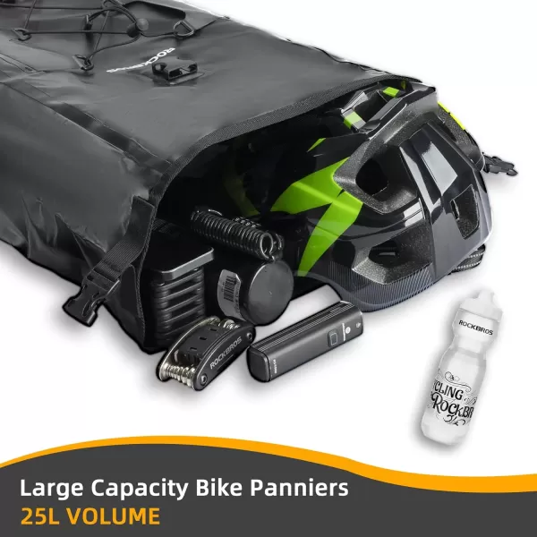 imageROCKBROS Bike Panniers Waterproof Bike Rear Rack Bag Max 30L Large Capacity Bike Rear Panniers for Cycling Traveling CommutingBlack1