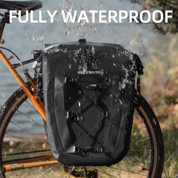 imageROCKBROS Bike Panniers Waterproof Bike Rear Rack Bag Max 30L Large Capacity Bike Rear Panniers for Cycling Traveling CommutingBlack2