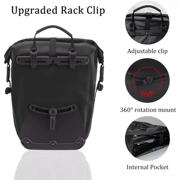 imageROCKBROS Bike Panniers Waterproof Bike Rear Rack Bag Max 30L Large Capacity Bike Rear Panniers for Cycling Traveling CommutingBlack2