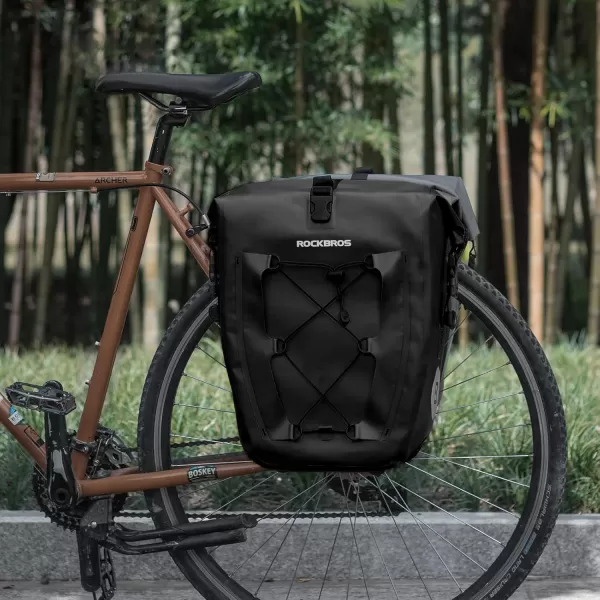 imageROCKBROS Bike Panniers Waterproof Bike Rear Rack Bag Max 30L Large Capacity Bike Rear Panniers for Cycling Traveling CommutingBlack2