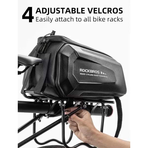 imageROCKBROS Bike Rack Bags  Hard Shell Bicycle Rear Rack Bag Large Pannier for Bicycle Rear Rack Bags Bike Rear Seat Bag Bike Trunk Bag Ebike Battery Bag Bike Saddle Bag for Rear Rack Bike Accessories