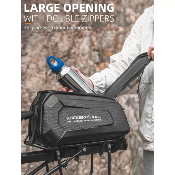 imageROCKBROS Bike Rack Bags  Hard Shell Bicycle Rear Rack Bag Large Pannier for Bicycle Rear Rack Bags Bike Rear Seat Bag Bike Trunk Bag Ebike Battery Bag Bike Saddle Bag for Rear Rack Bike Accessories