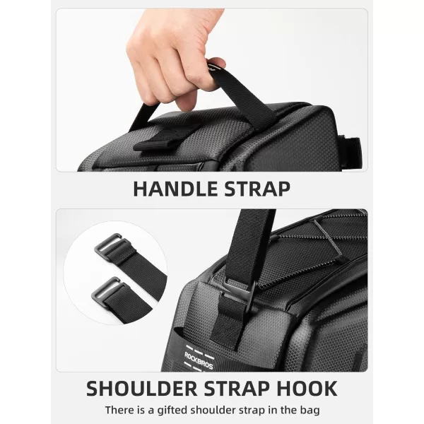 imageROCKBROS Bike Rack Bags  Hard Shell Bicycle Rear Rack Bag Large Pannier for Bicycle Rear Rack Bags Bike Rear Seat Bag Bike Trunk Bag Ebike Battery Bag Bike Saddle Bag for Rear Rack Bike Accessories