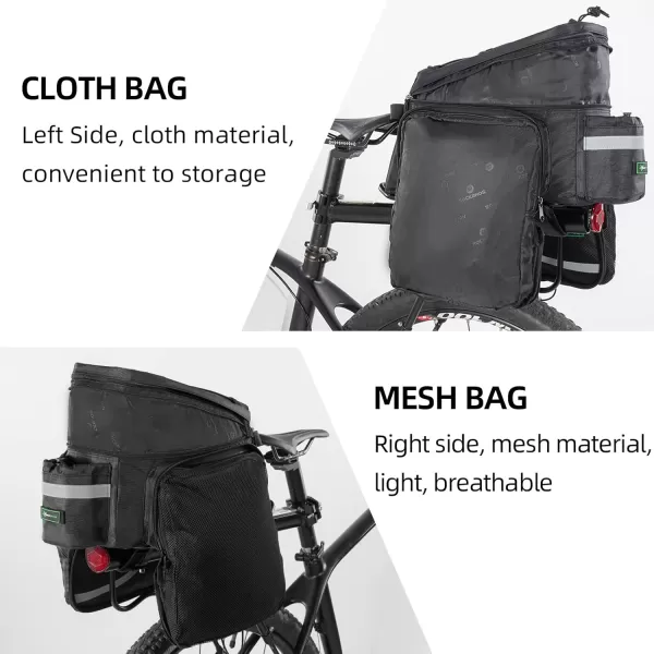 imageROCKBROS Bike Trunk Bag 13L25L Bike Rear Rack Bag Bike Cargo Rack Bag Rear Rack Carrier Bag