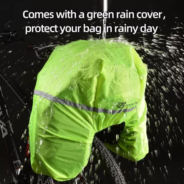 imageROCKBROS Bike Trunk Bag 17L45L Bike Rear Rack Bag Bike Bags for Bicycles Rear Rack Waterproof Bike Rack BagBlack Green