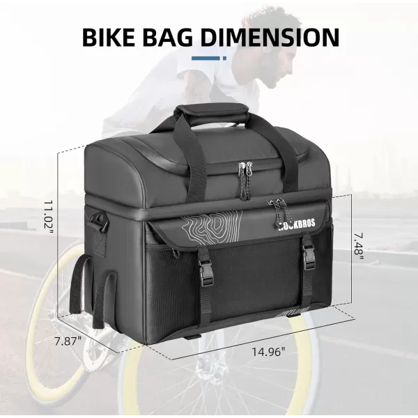 imageROCKBROS Bike Trunk Cooler Bag Bicycle Rack Rear Seat Carrier Bag Insulated Bike Panniers for Bicycle Commuter Shoulder Bag 11L Storage Luggage Bags for Cycling Accessories eBike Cargo Travel
