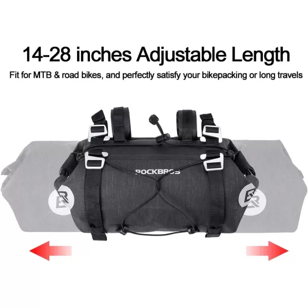 imageROCKBROS Bikepacking Bike Handlebar Bag 7L14L Waterproof Large Dry Pack Bicycle Front Bag Roll for MTB Mountain Road Dropbar Bikes Bar