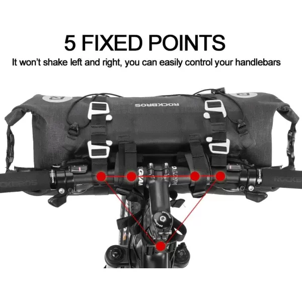 imageROCKBROS Bikepacking Bike Handlebar Bag 7L14L Waterproof Large Dry Pack Bicycle Front Bag Roll for MTB Mountain Road Dropbar Bikes Bar