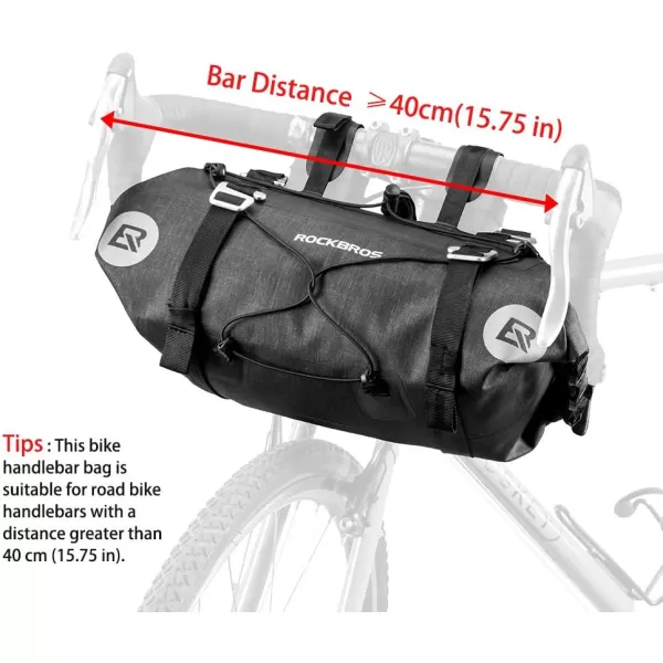 imageROCKBROS Bikepacking Bike Handlebar Bag 7L14L Waterproof Large Dry Pack Bicycle Front Bag Roll for MTB Mountain Road Dropbar Bikes Bar