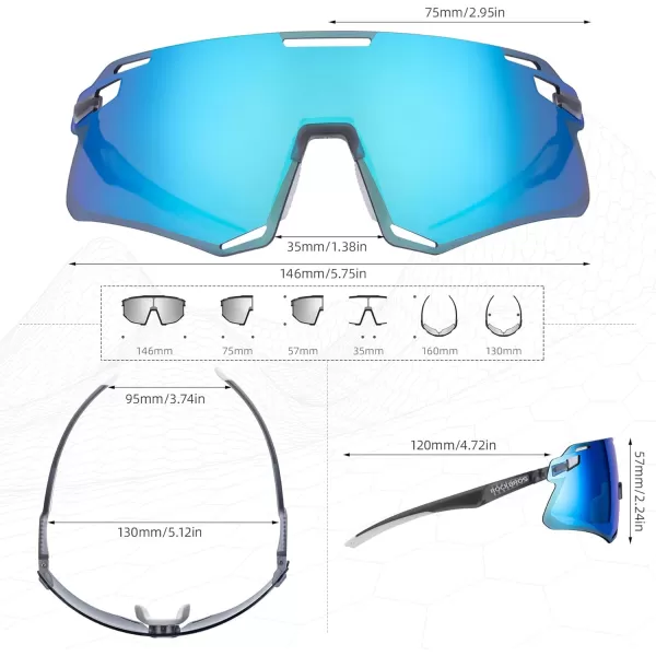 imageROCKBROS Cycling Glasses Sports Sunglasses with Anti Blue Lenses Men Cycling Glasses MTB Biking SunglassesGolden Chai Elegance