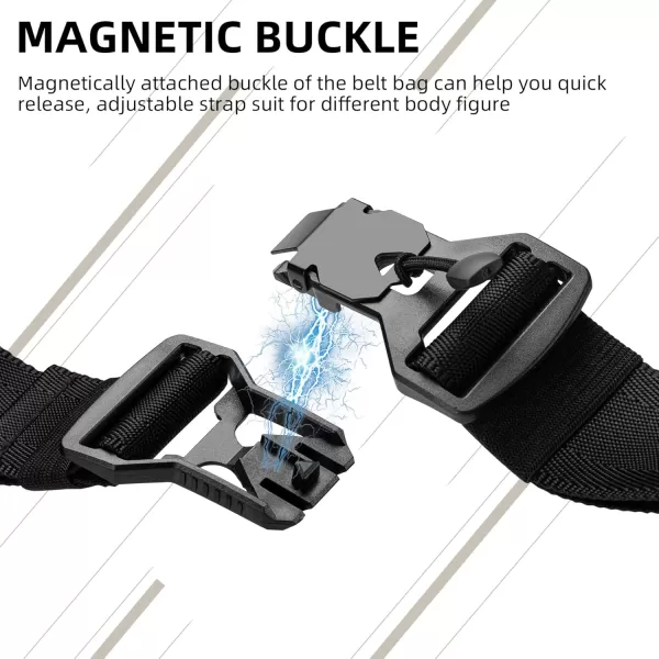 imageROCKBROS Fanny Packs Crossbody Men Belt Bag with Magnetic Buckle for Women Fashion Waist Packs for WorkoutRunningHiking Black